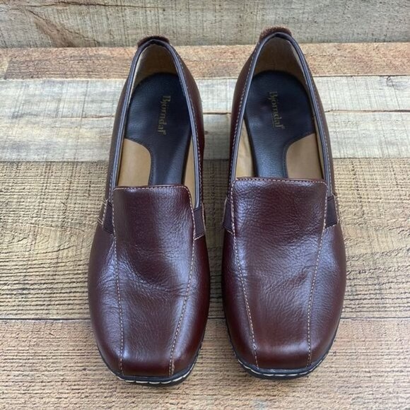 Bjorndal Noelle Leather Upper Brown Slip On‎ Wedge Loafers 136244 Womens 10M - Picture 3 of 13